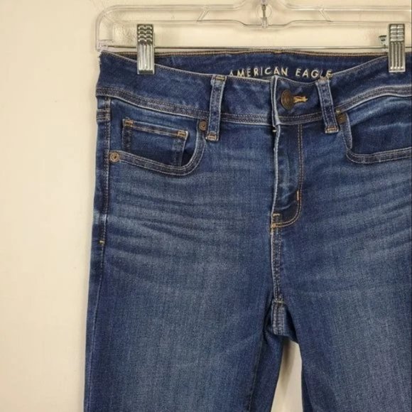 American Eagle Kick Boot Jeans Womens Size 4 X Short Dark Wash Nex Level Stretch - Picture 5 of 5